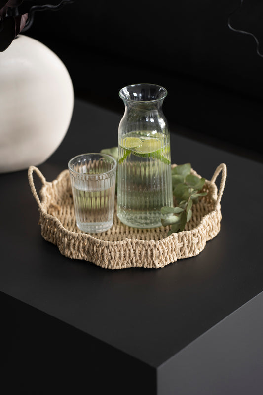 Dekotablett Natur – Handgefertigt in Blumenform, modern & vielseitig
