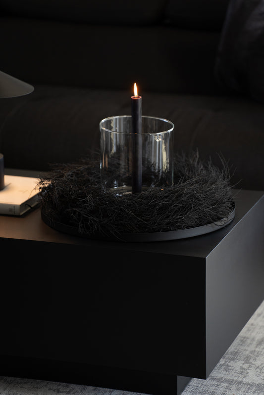 Naturkranz schwarz 50 cm – Deko Kranz modern