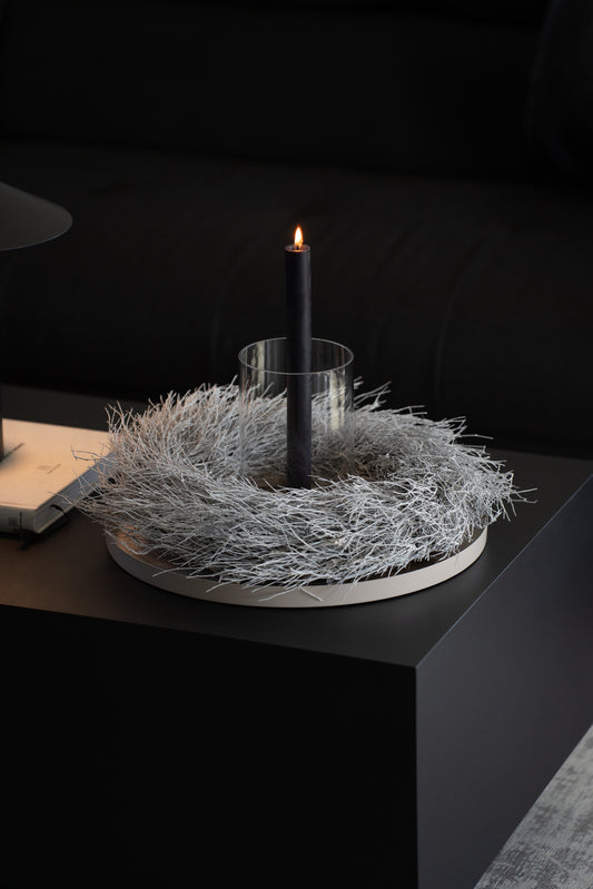 Naturkranz frostweiß 40 cm – Deko Kranz modern
