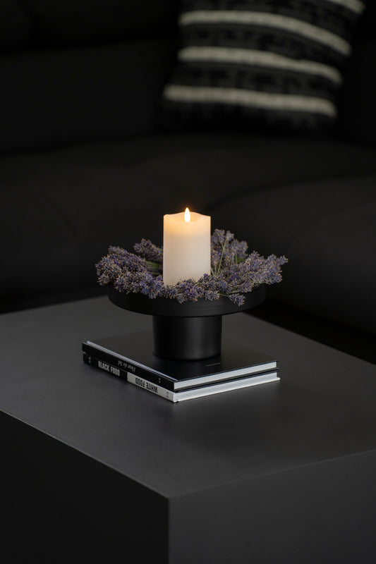 Rundes Dekotablett in schwarz 25cm | Modernes Design