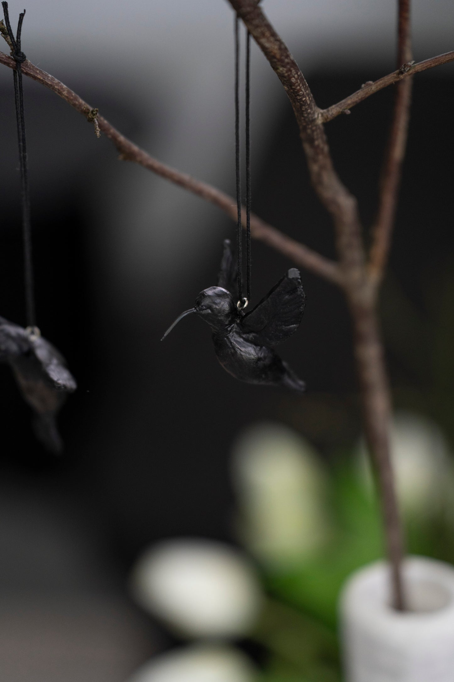 Kolibri Anhänger 3er Set schwarz bronze – Deko Ornament