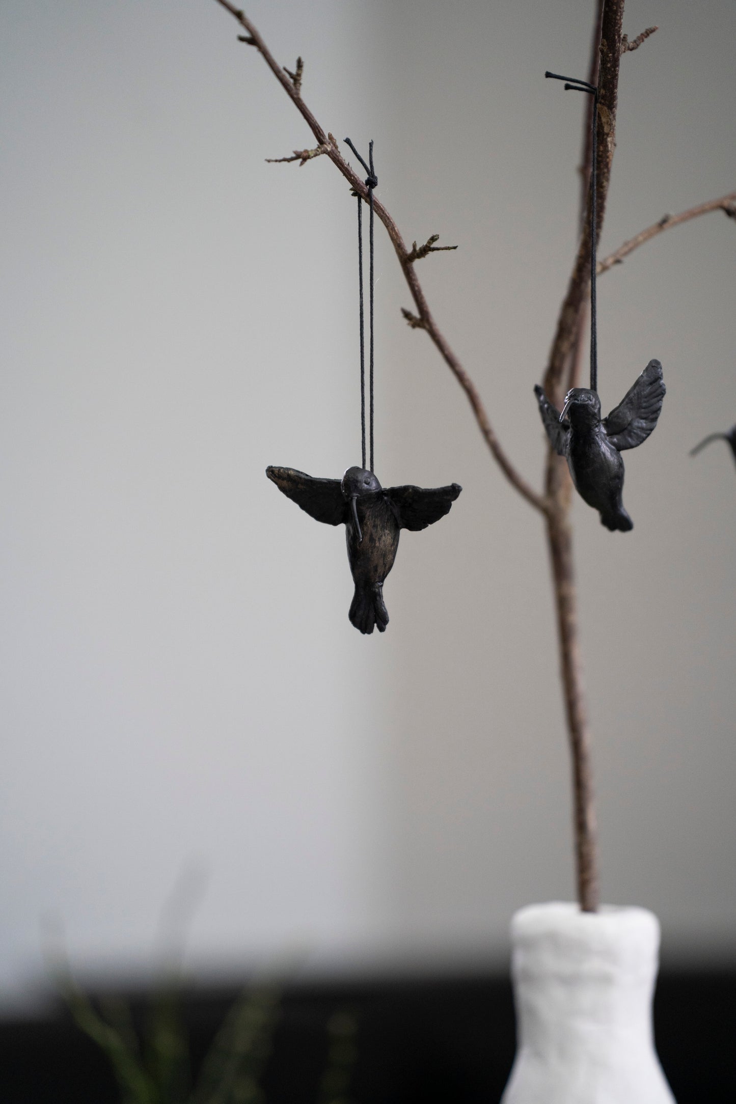 Kolibri Anhänger 3er Set schwarz bronze – Deko Ornament