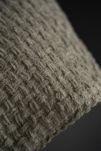 Handgewebte Decke aus Baumwoll-Chenille mit Fransen