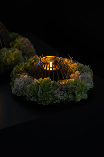 Realistische LED-Stumpenkerze aus Paraffinwachs, mit Flackerflamme (LUMI)