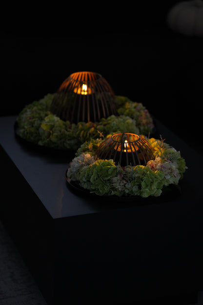 Realistische LED-Stumpenkerze aus Paraffinwachs, mit Flackerflamme (LUMI)