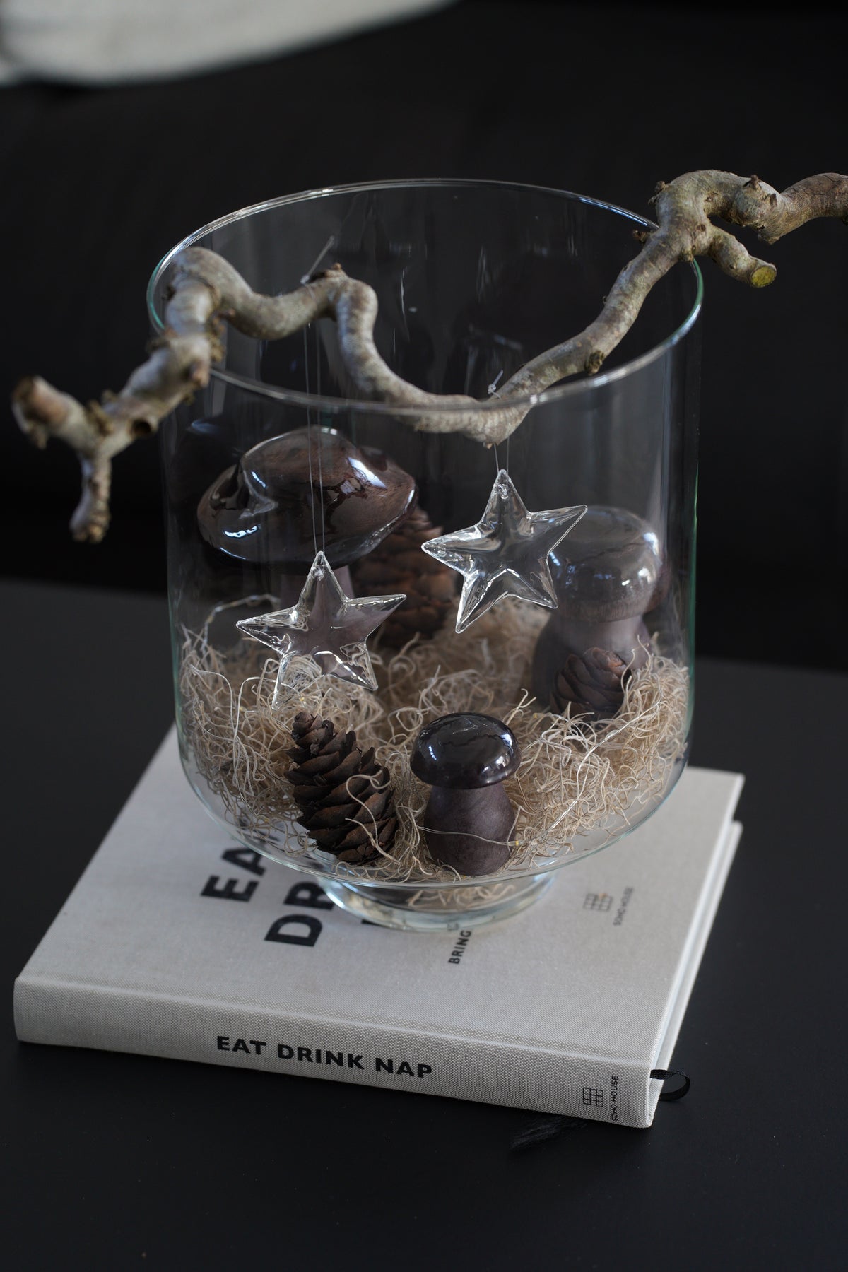 Transparenter Glas-Stern zum Hängen, 7,5 cm