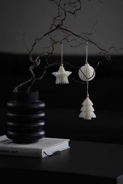 Set aus 3 stilvollen Weihnachtsanhängern aus Filz