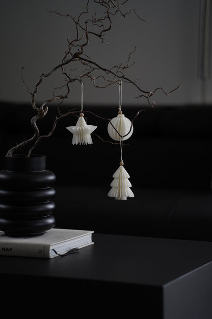 Set aus 3 stilvollen Weihnachtsanhängern aus Filz