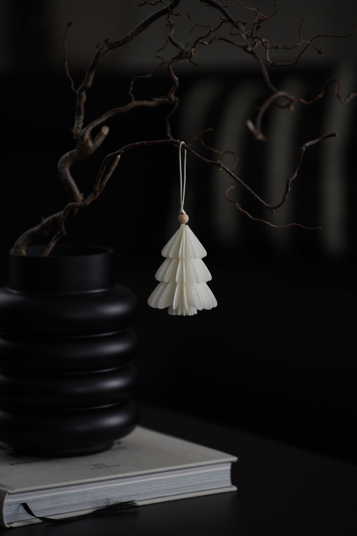 Set aus 3 stilvollen Weihnachtsanhängern aus Filz