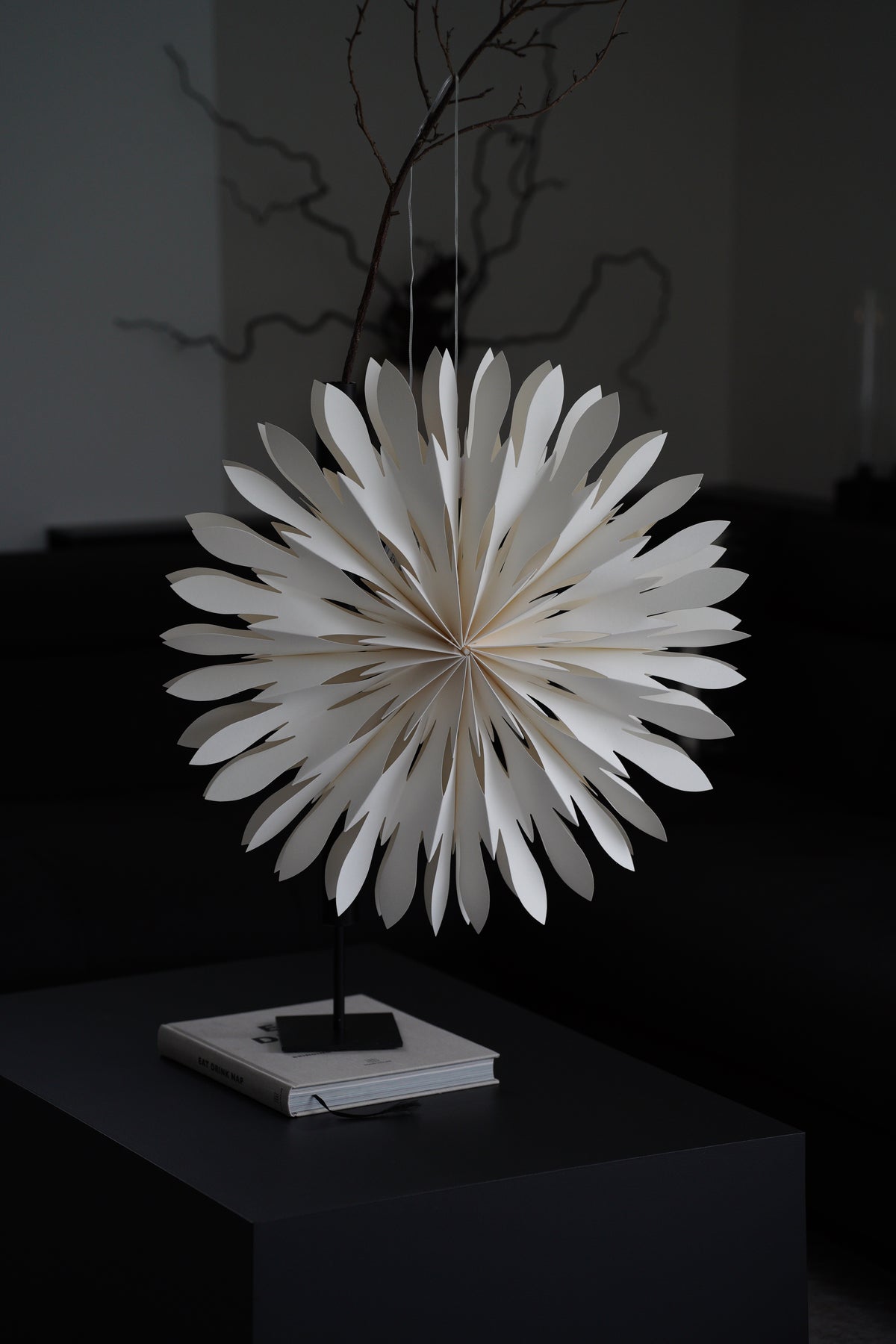 Dekorative Papier Stern LED-Deckenleuchte mit Metallelement, 60 cm
