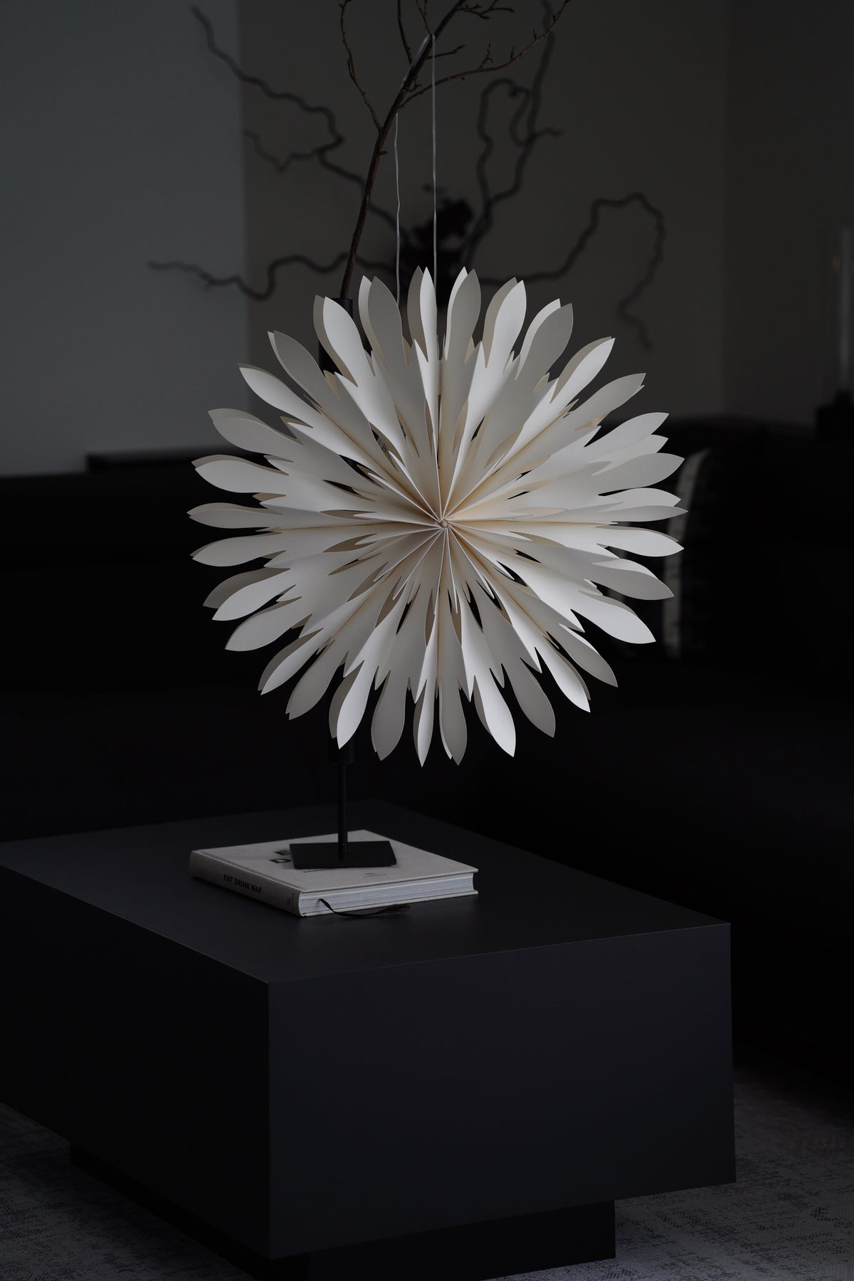 Dekorative Papier Stern LED-Deckenleuchte mit Metallelement, 60 cm