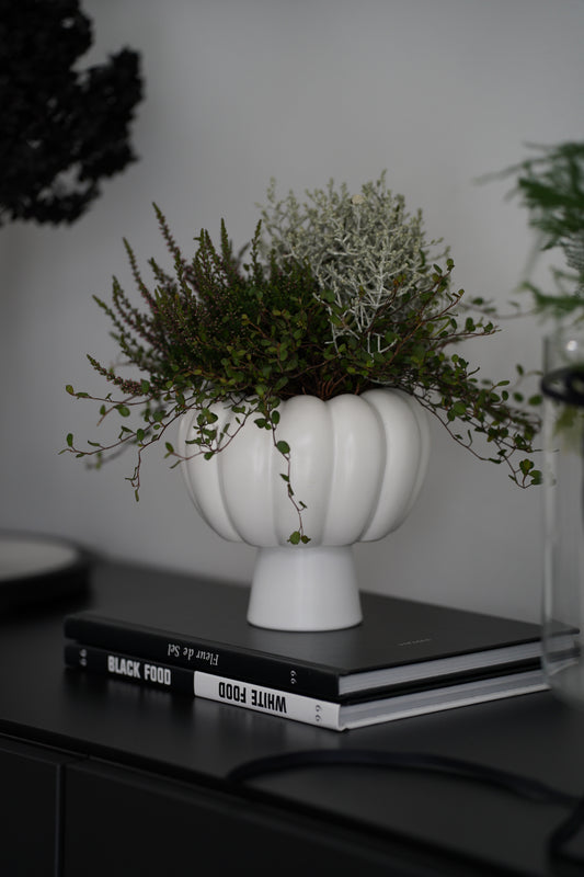 Keramik Vase in Kürbisform – Matt Weiß, modern & stilvoll