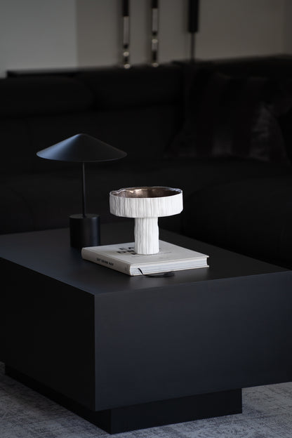 Deko Schale auf Fuß weiß gold – Design Schale modern rund