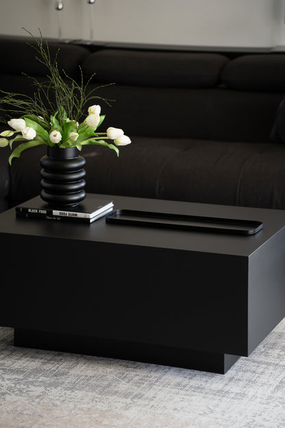 Metalltablett schwarz matt – Deko Tablett 49,5 cm modern länglich
