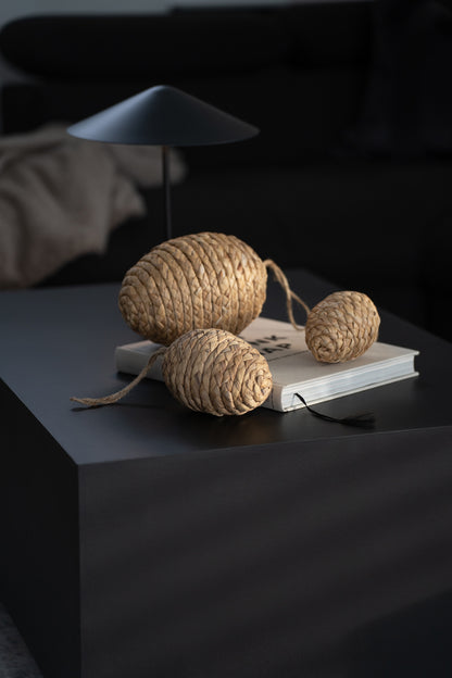 Dekoeier aus Jute & Stroh 3er Set