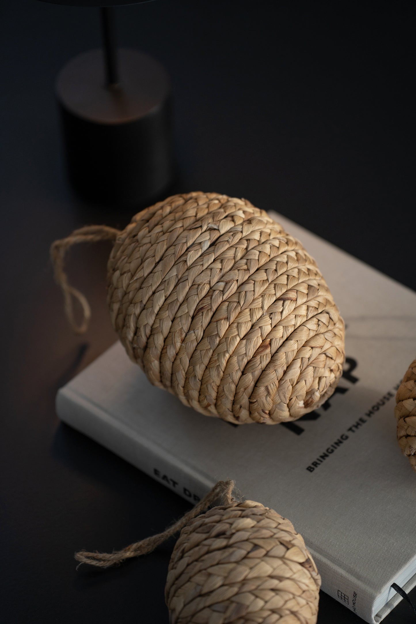 Dekoeier aus Jute & Stroh 3er Set