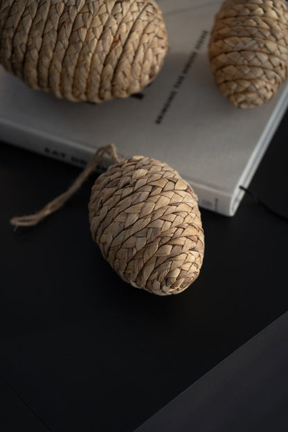 Dekoeier aus Jute & Stroh 3er Set