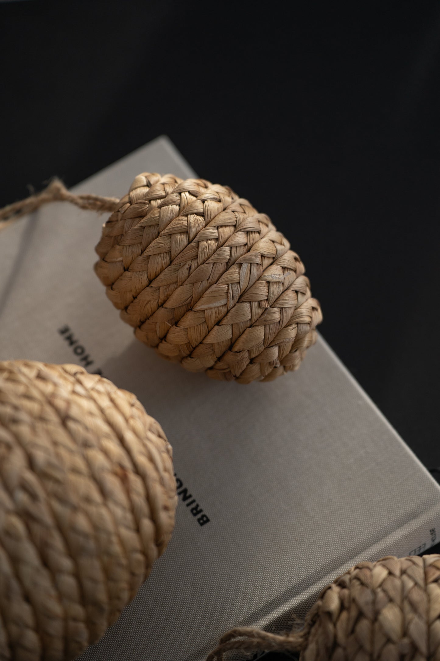 Dekoeier aus Jute & Stroh 3er Set