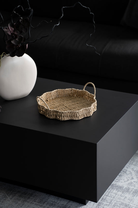 Dekotablett Natur – Handgefertigt in Blumenform, modern & vielseitig