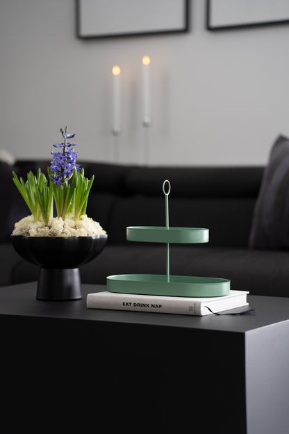 Grüne Etagere, zweistöckig