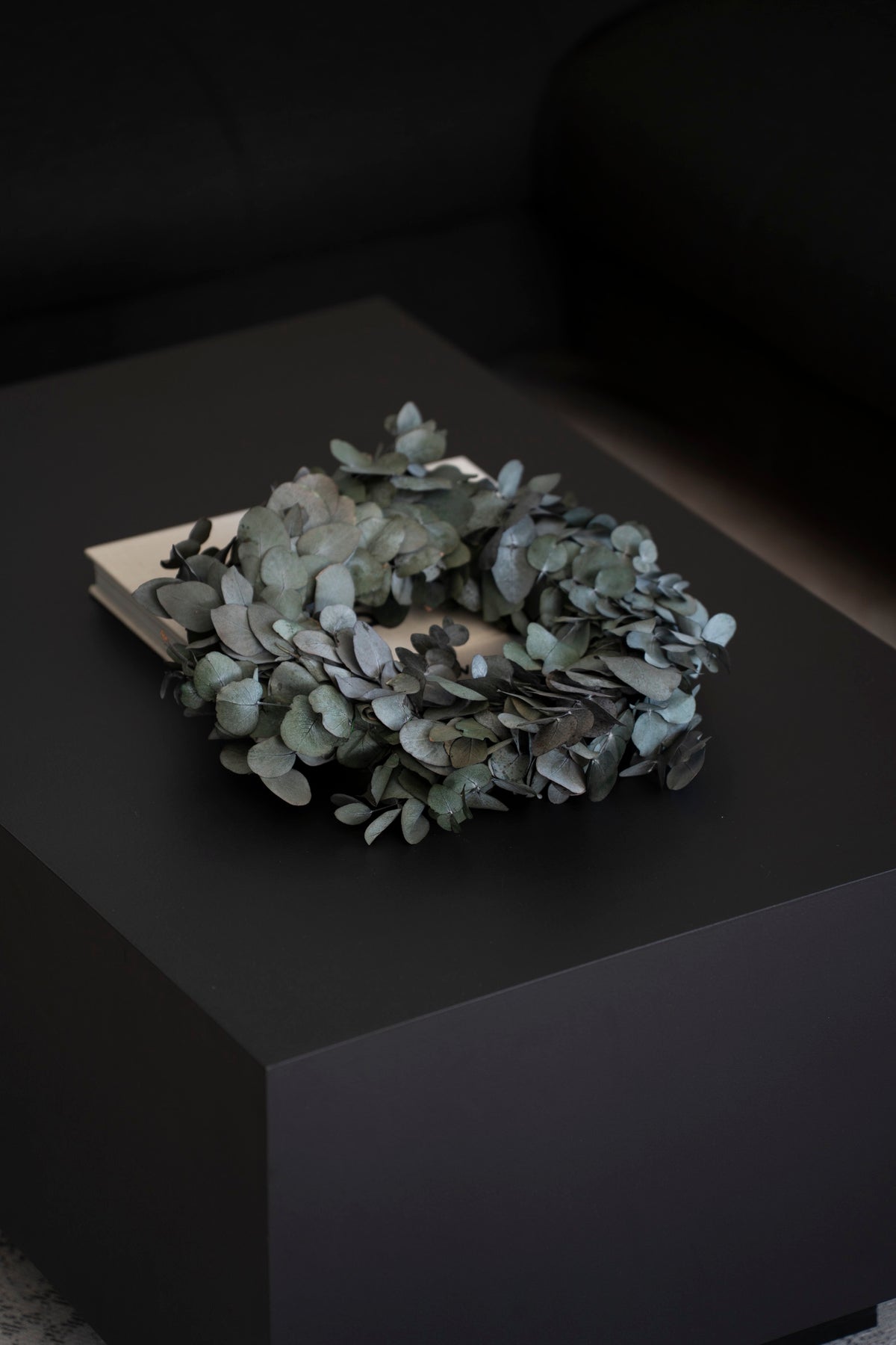 Eukalyptus-Kranz in Spiralform, Naturgrün