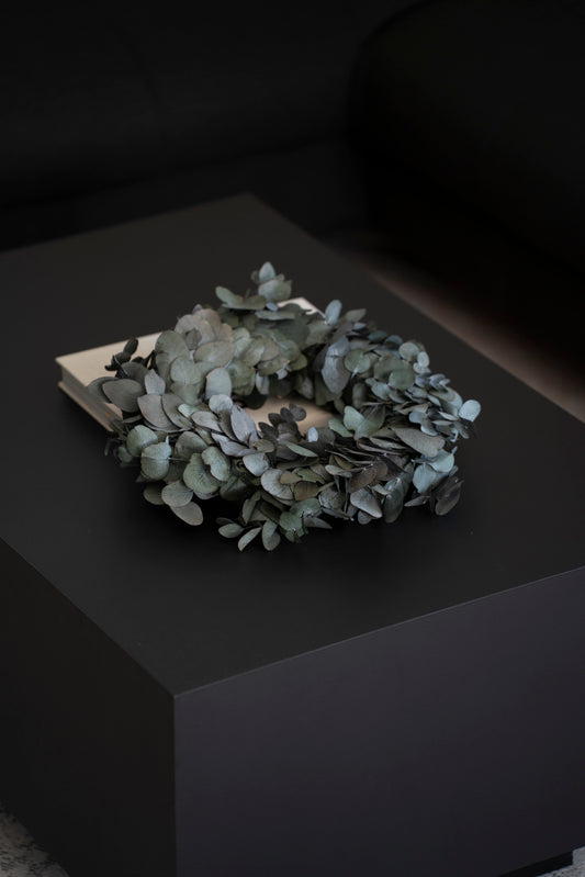 Eukalyptus-Kranz in Spiralform, Naturgrün