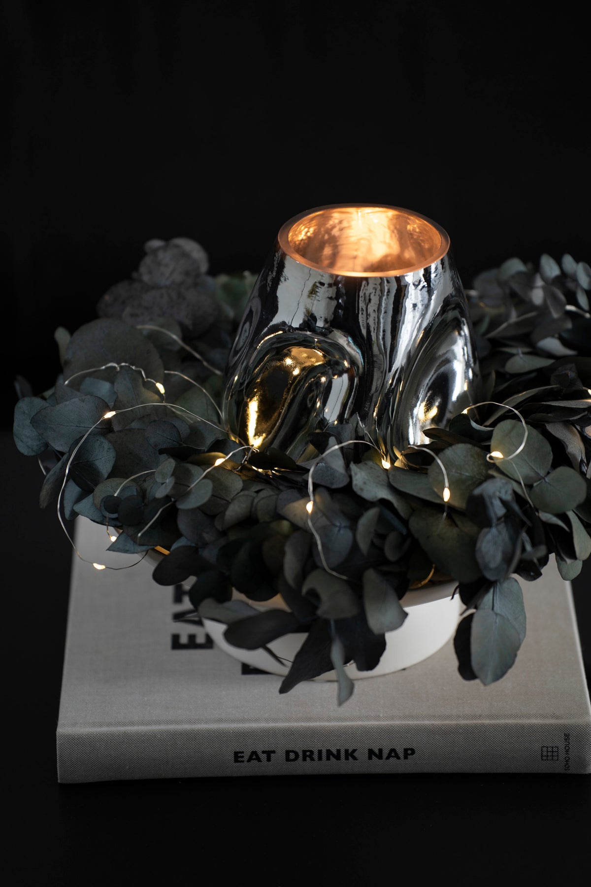 Eukalyptus-Kranz in Spiralform, Naturgrün