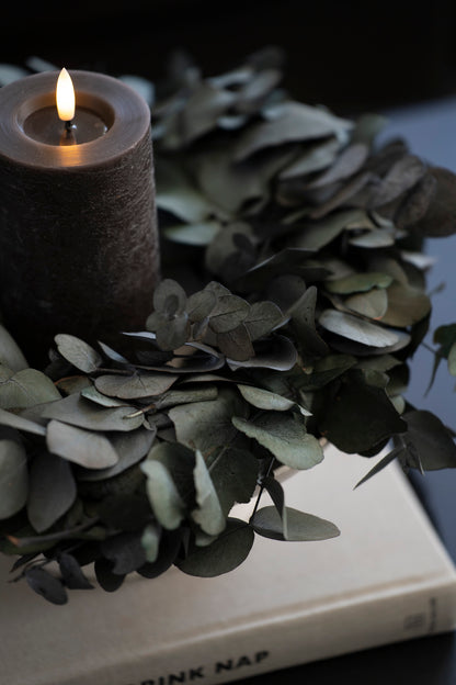 Eukalyptus-Kranz in Spiralform, Naturgrün