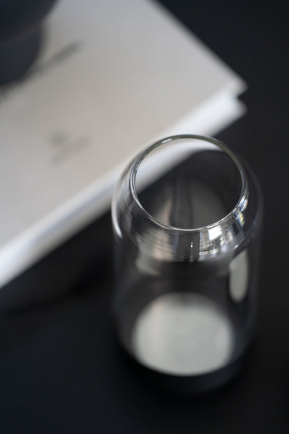 Glasvase Vase Metall Schwart Kerzenhalter Kerzenständer 