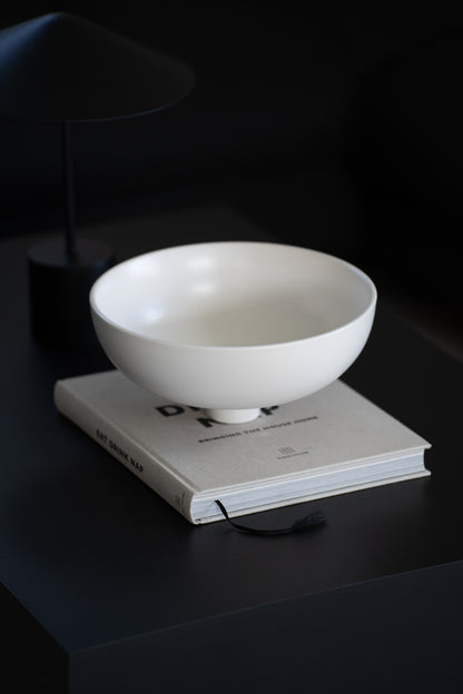 Keramik Schale auf Fuß weiß – Deko Schüssel modern rund 26cm
