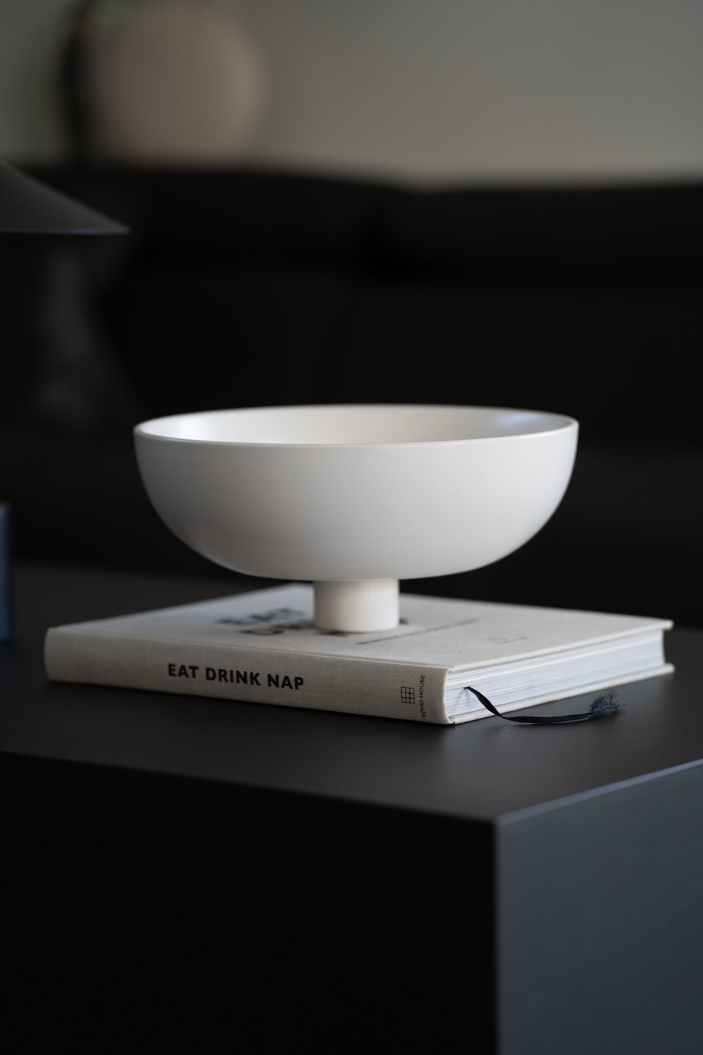 Keramik Schale auf Fuß weiß – Deko Schüssel modern rund 26cm