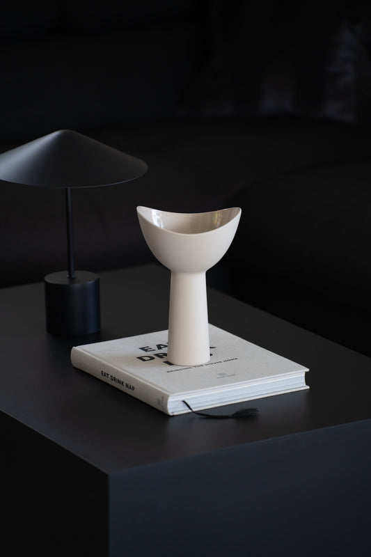 Keramikvase beige modern – Design Vase rund wasserdicht