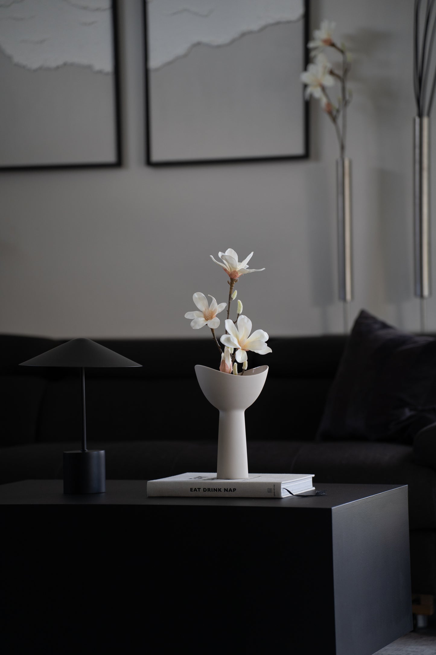 Keramikvase beige modern – Design Vase rund wasserdicht