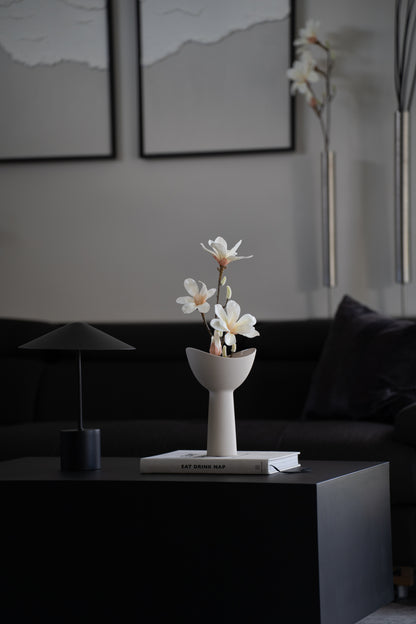 Keramikvase beige modern – Design Vase rund wasserdicht