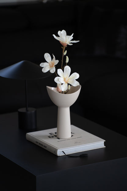 Keramikvase beige modern – Design Vase rund wasserdicht