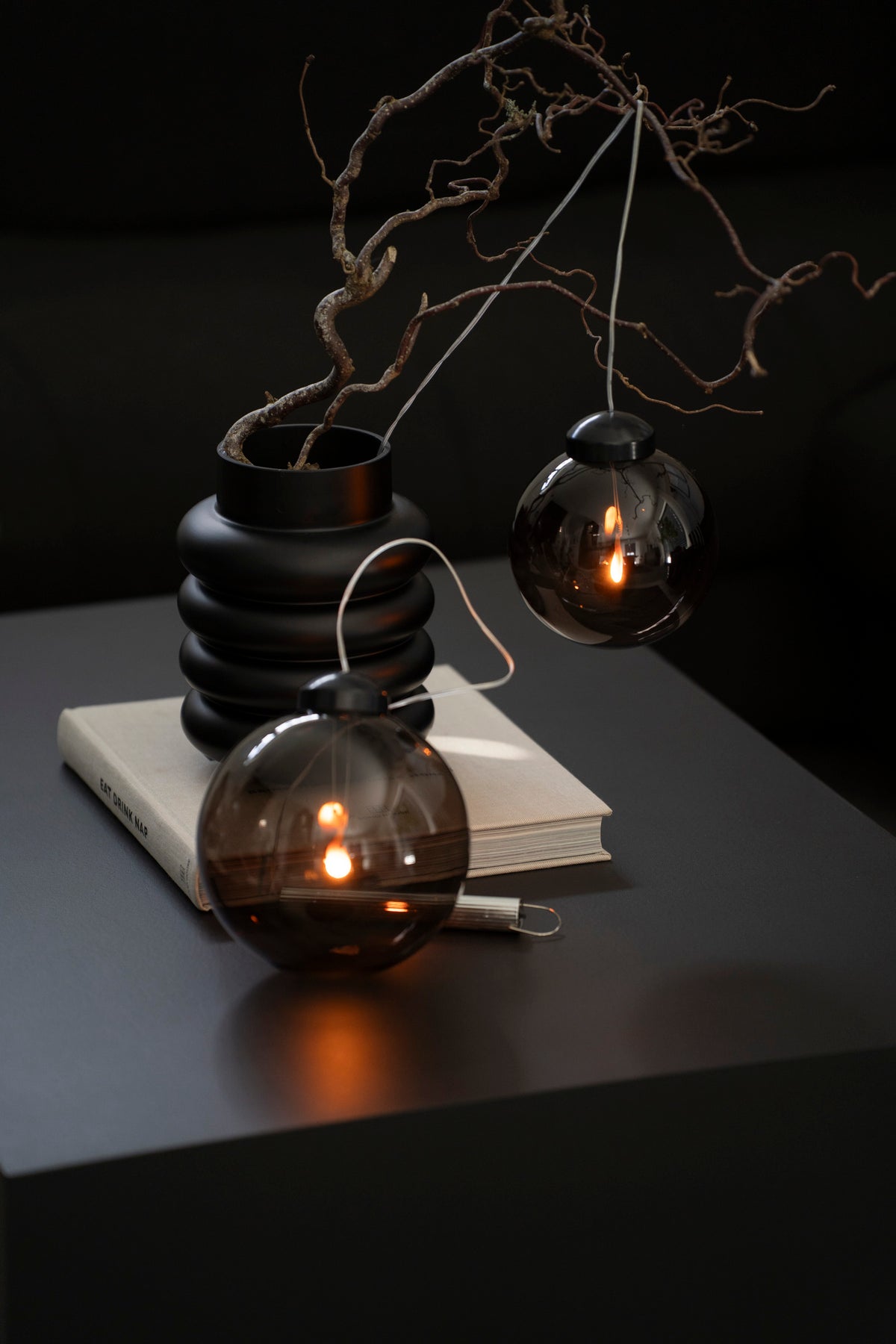 LED-Leuchtkugel mit Timerfunktion, Rauchgrau