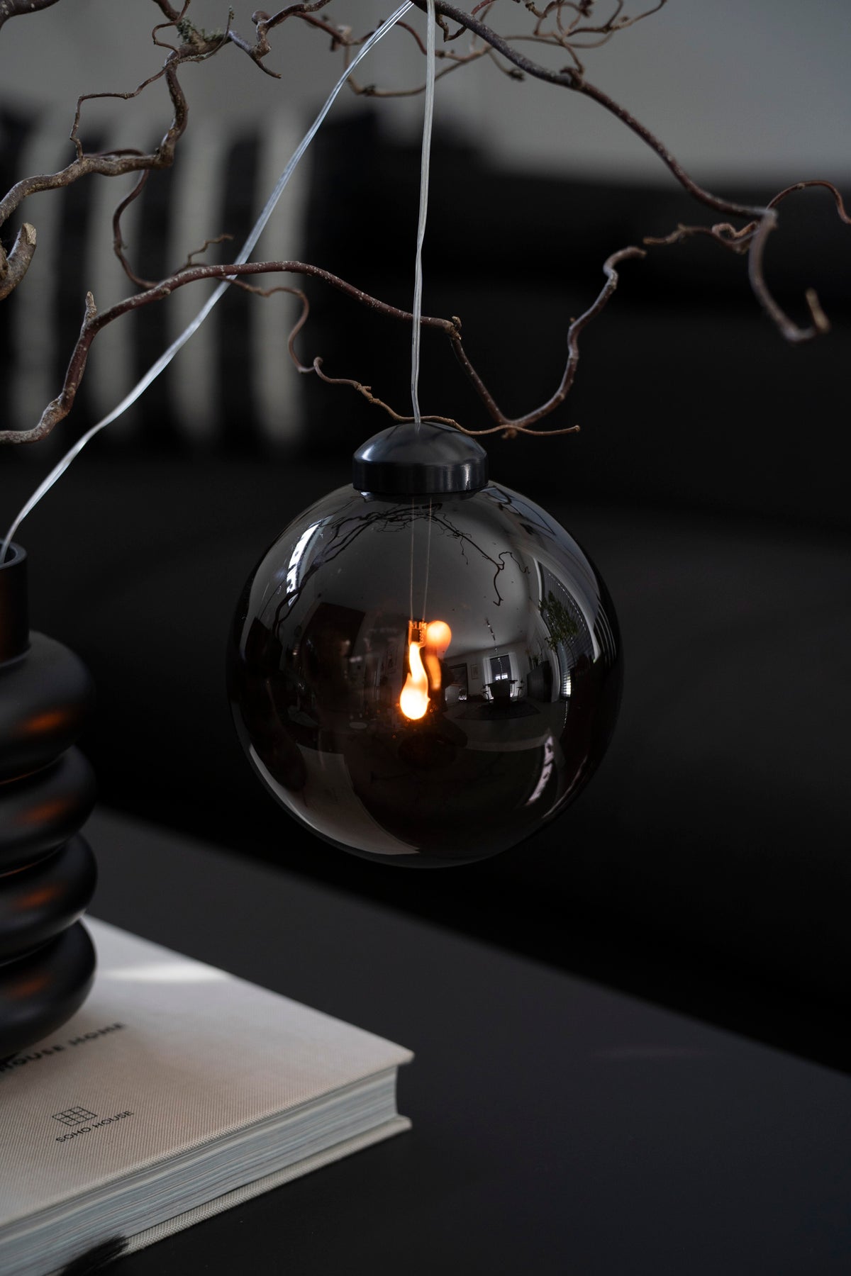 LED-Leuchtkugel mit Timerfunktion, Rauchgrau
