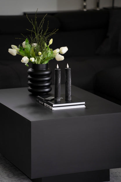 LED Stabkerzen 2er Set schwarz grau – mit Fernbedienung
