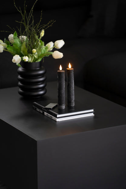 LED Stabkerzen 2er Set schwarz grau – mit Fernbedienung