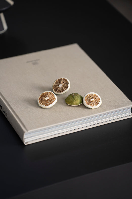 Getrocknete Limettenhälften als stilvolle Dekoration, natur-grün, 4er-Set