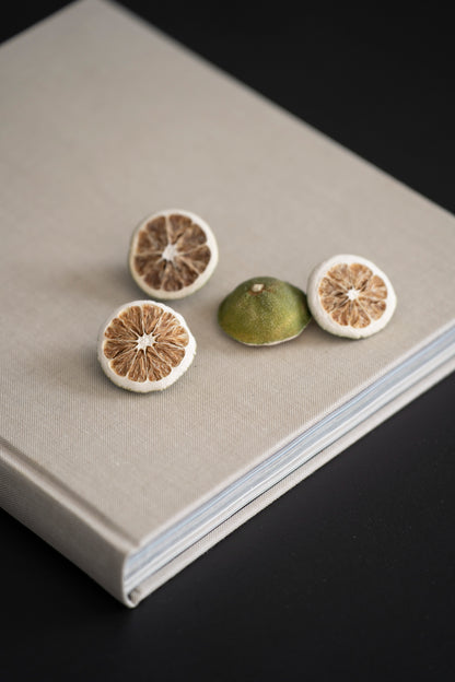 Getrocknete Limettenhälften als stilvolle Dekoration, natur-grün, 4er-Set