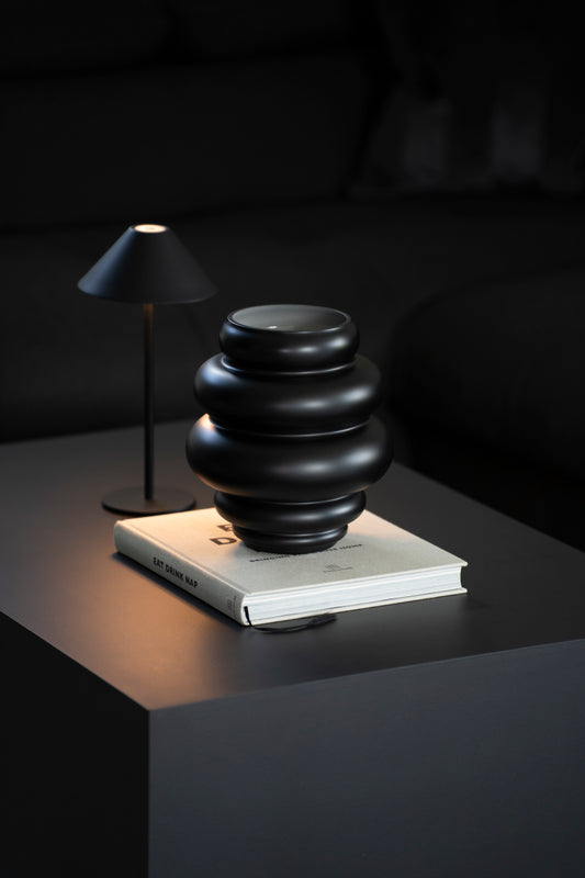Matte Glasvase „Juliette“ in Schwarz – Organische Form