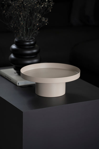 Dekotablett mit Fuß in Beige - 35cm