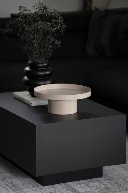 Dekotablett mit Fuß in Beige - 35cm