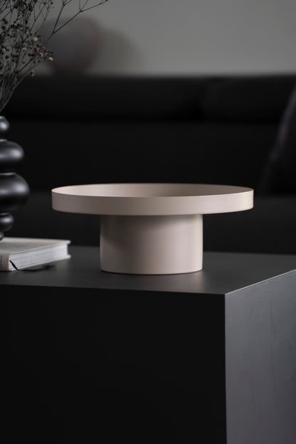 Dekotablett mit Fuß in Beige - 35cm