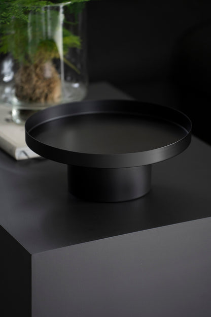 Dekotablett mit Fuß in Schwarz - 35cm