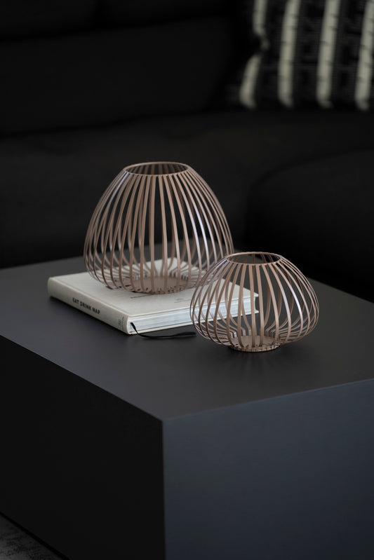 Modernes Windlicht, Braun matt