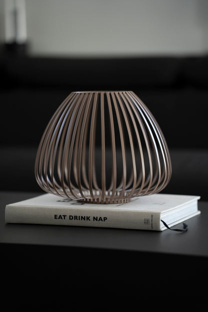 Modernes Windlicht, Braun matt