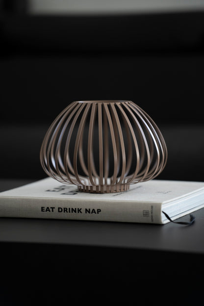 Modernes Windlicht, Braun matt