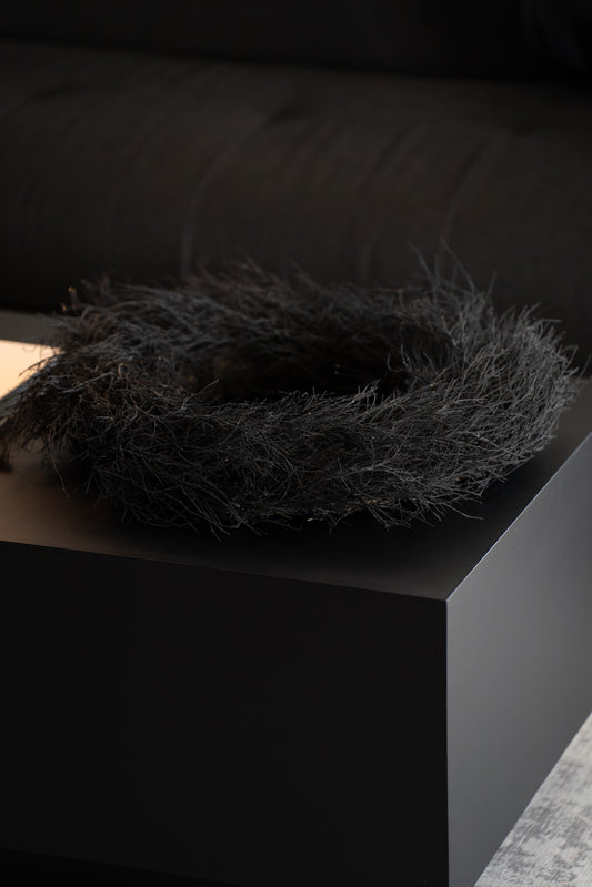 Naturkranz schwarz 50 cm – Deko Kranz modern